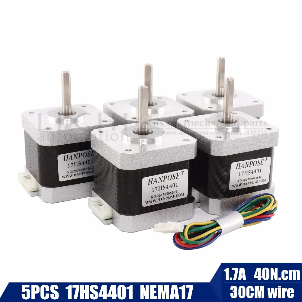 Шаговый электродвигатель Nema 17 42bygh 1.7A (17HS4401) 4 свинца 5 шт.|nema motor|nema17 stepper motorstepper motor 42