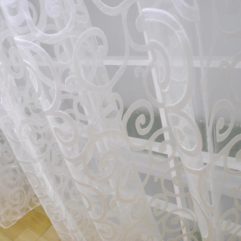 Тюлевые шторы с цветочным принтом занавески для окон и дверей драпировка