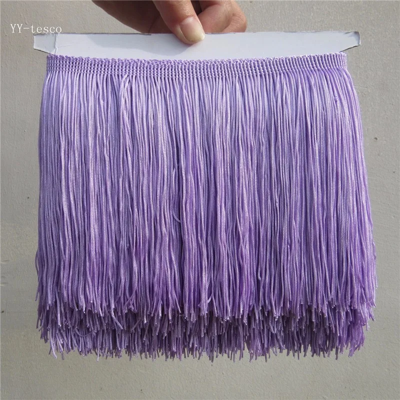 Light purple YY-tesco 10 ярдов 15 см длинная кружевная бахрома отделка отделочная кисточка для Diy латинское платье сценическая одежда кружевные аксессуары лента - Цвет: Light purple