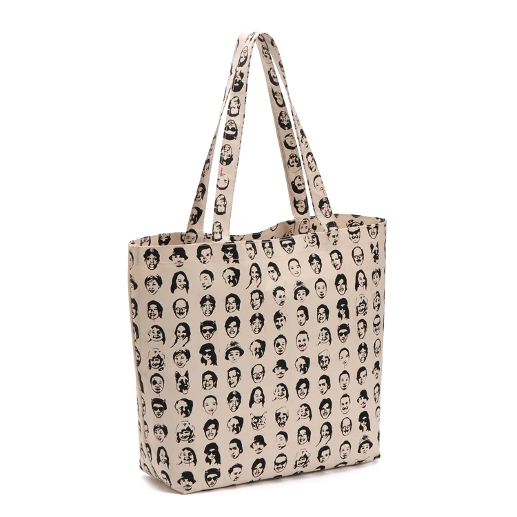 Многоразовая Хлопковая сумка со смайликом с водонепроницаемым покрытием