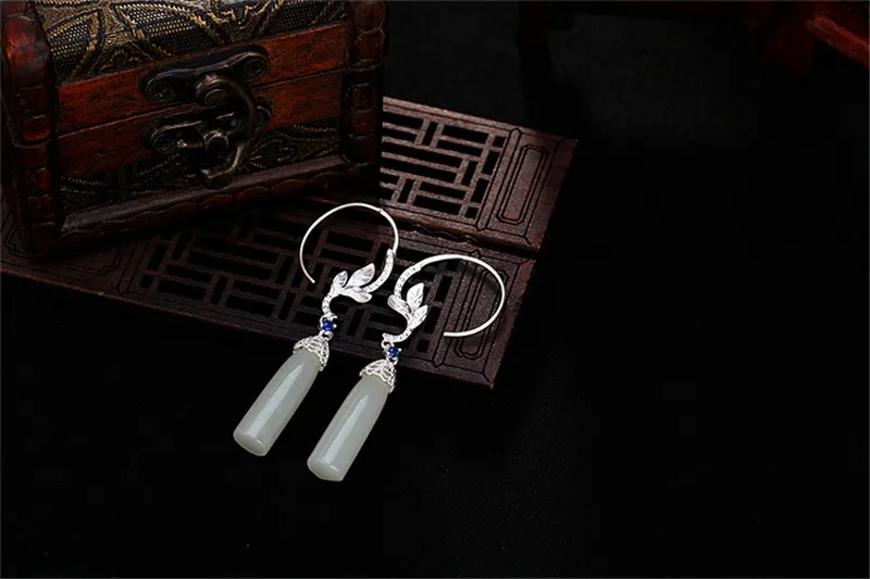 V.YA, 925 пробы, Серебряные длинные серьги с камнями, натуральный завод, женские серьги, висячие, модные ювелирные изделия, brincos