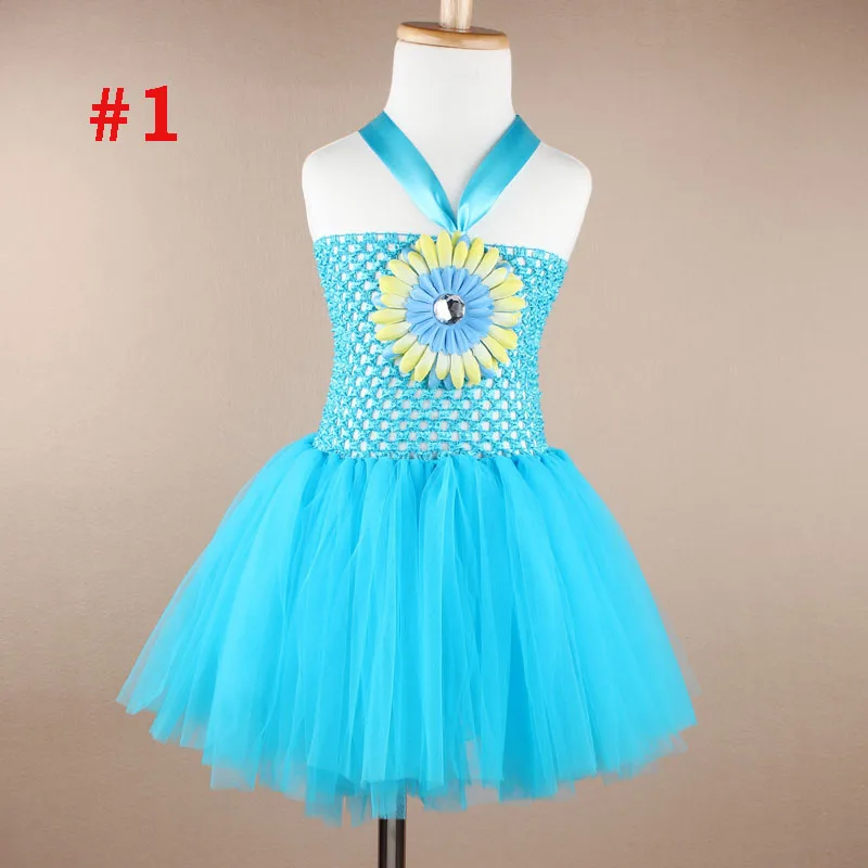 Платье-пачка с цветком для От 0 до 2 лет летнее фатиновое платье-пачка маленьких