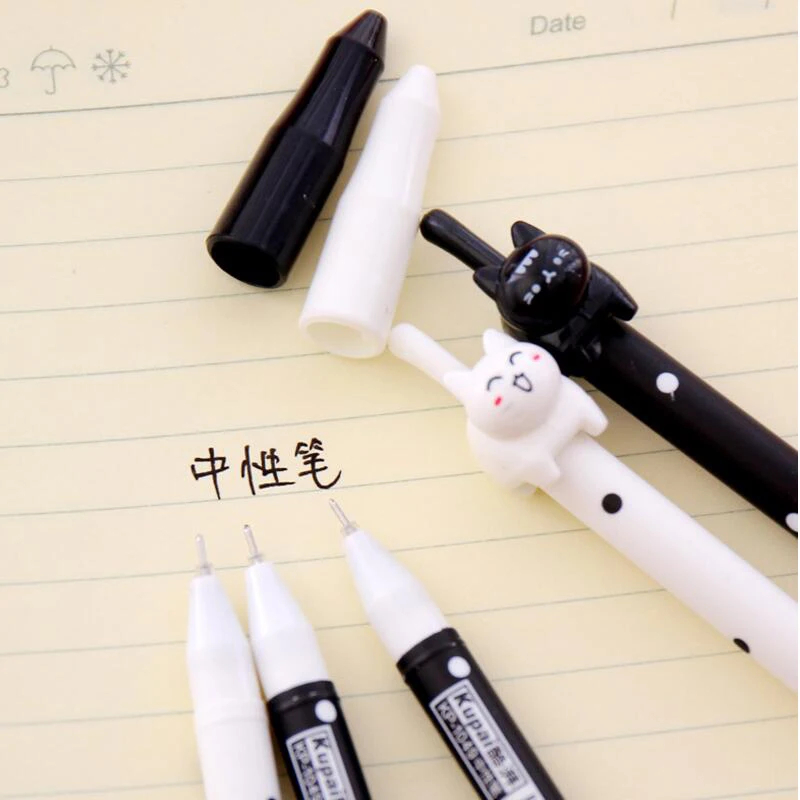 20 шт. гелевая ручка в форме кошки креативная мультяшная авторучка для подписи