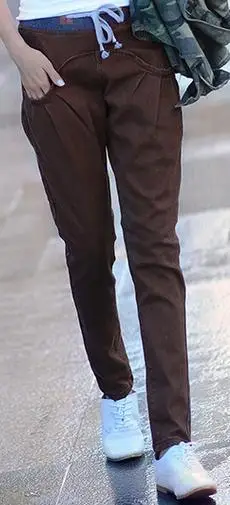 Новые хлопковые штаны-шаровары с эластичной резинкой на талии джинсы