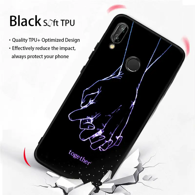 Роскошный черный чехол для телефона Huawei Mate 20 10 P30 P20 P10 P9 P8 Lite Pro 2017 P Smart 2019 Мягкий ТПУ