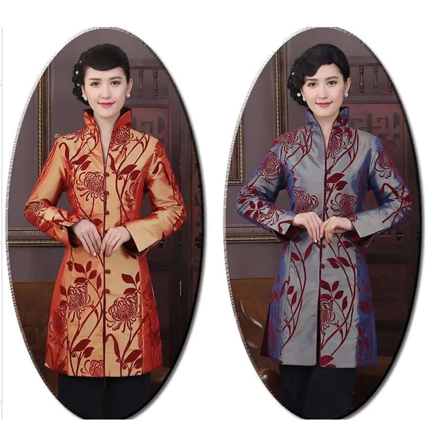 Новое поступление китайская традиция женские удлиненные пальто с ворсом