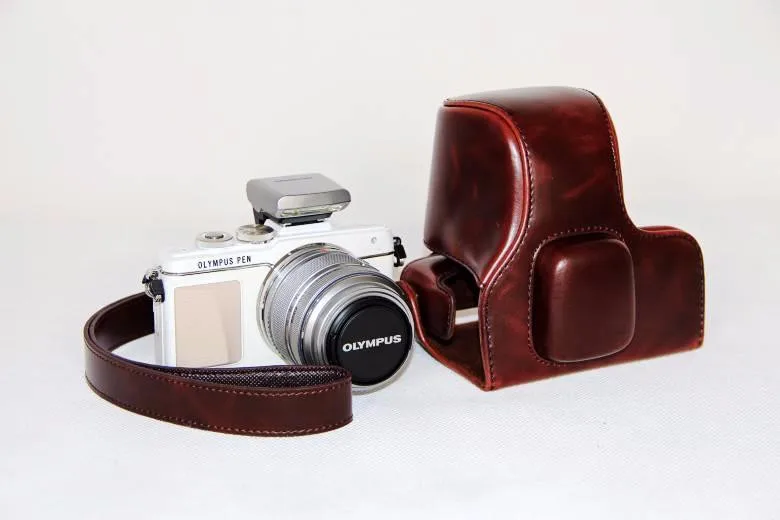 Чехол для камеры из искусственной кожи для Olympus PEN E-PL3 EPL3 EPM1 E-PM1 14-42 мм чехол для объектива черный/коричневый/кофейный/белый