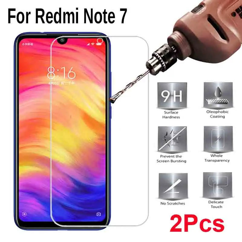 2 шт./лот 2.5D Закаленное стекло для Xiaomi Redmi Note 7 Защитная пленка экрана 6 3 дюймов