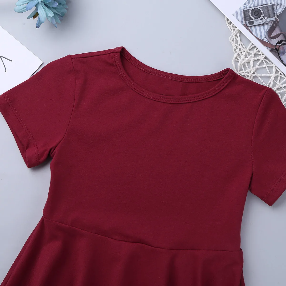 New Arrival Children Kids Girls Flower Girl Dresses Short Sleeves High Waist A Line Formal Party Birthday Clothes | Свадьбы и
