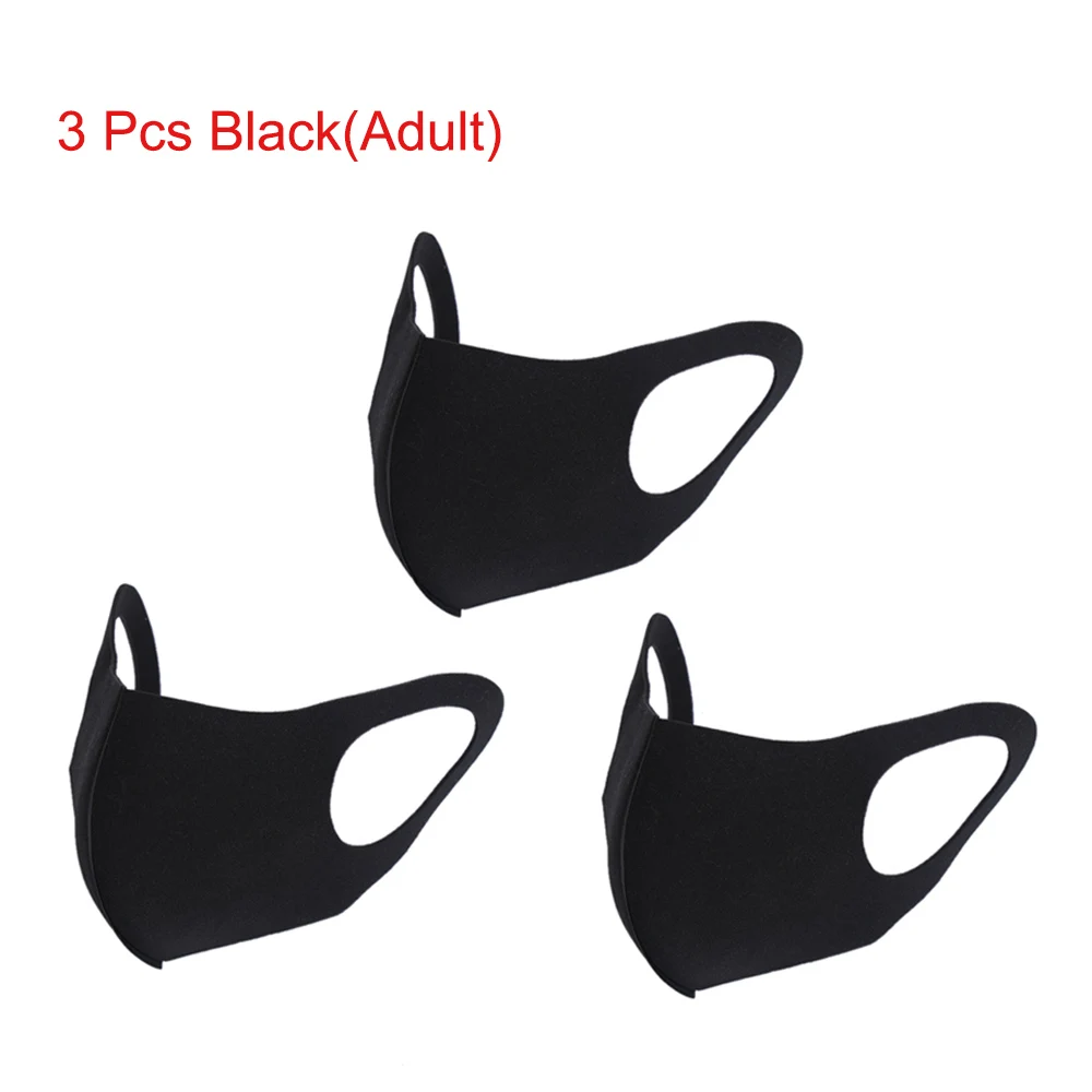 3 Pcs Black(Adult) 1/3 предмета маска для полости рта PM2.5 Анти-Туман Маска Black Dust нос фильтр ветронепроницаемая маска для лица, муфельной бактерий ткань тканевый респиратор Рот Маски - Цвет: 3 Pcs Black(Adult)