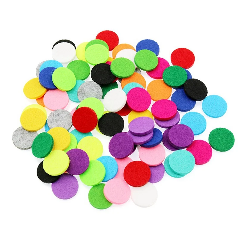 

22mm Colorful Trendy Aromatherapy Felt Pads Fit for 30mm Essential Oil Diffuser Floating Locket DIY Accessories 50pcs