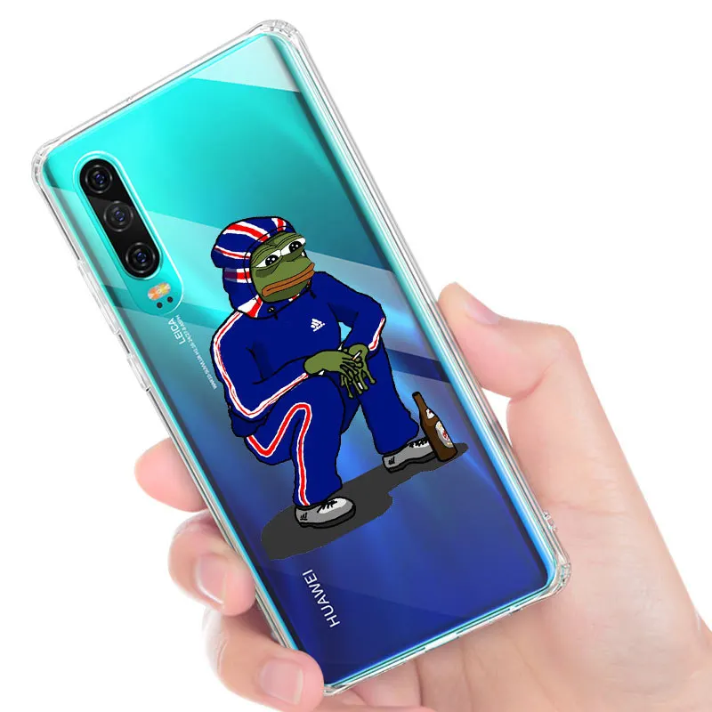 Pepe Memes грустная Лягушка Мягкий ТПУ чехол для телефона Huawei P8L P9 P20 P20L P30 Mate20 9 10 мягкий
