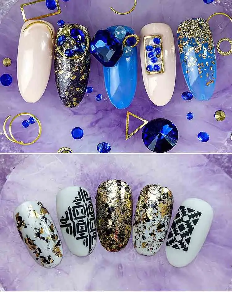 1 коробка алюминиевые фольги хлопья гвоздь блестящий порошок с зеркальным