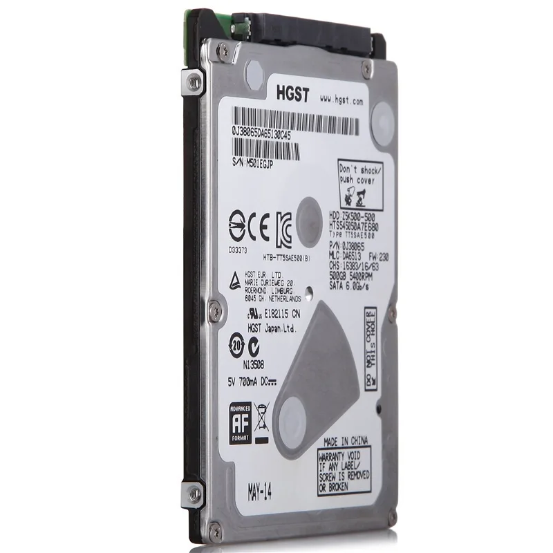 HGST внутренний жесткий диск для ноутбука 500 GB 2 5 &quotSata 3 0 ГБ/сек. 5400 5400rpm 8 Mb HTS545050A7E380 7