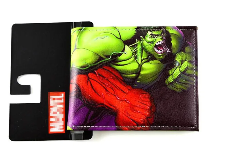 DC и Marvel кошелек Локи Каратель Халк Железный человек Веном флэш бэтмантор клоун, Бэтмен Звездные войны Супермен кошельки с персонажами мультфильмов - Цвет: The hulk A