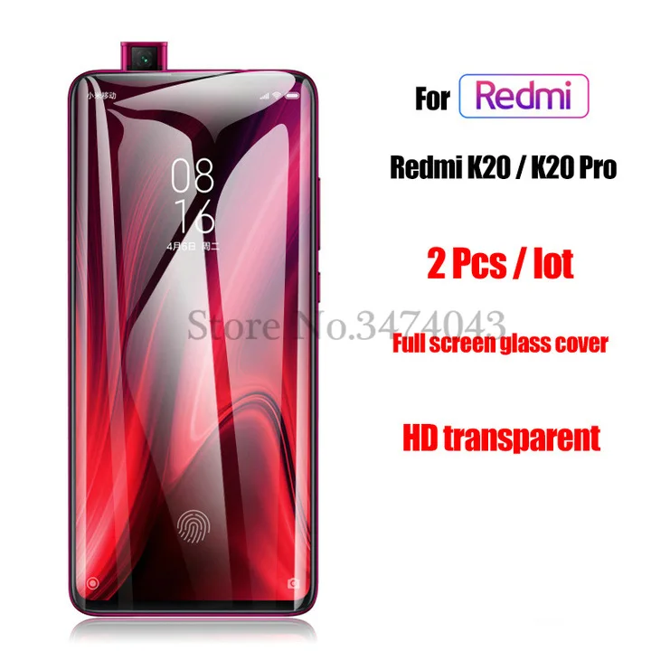 2Pcs HD transparent 2 шт 9H закаленное стекло для Xiaomi Redmi K20 9T Pro защита экрана полное покрытие стекло для Xiaomi Redmi 9T K20 профессиональная защитная пленка - Цвет: 2Pcs HD transparent