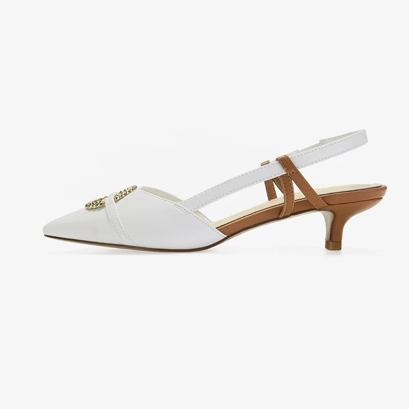 Повседневная Белая обувь Женские босоножки на среднем каблуке chaussures femme
