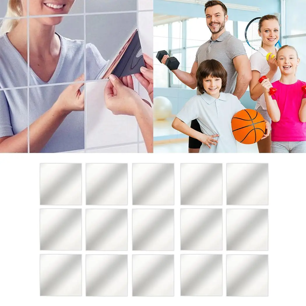 Practical Solid Square Self-adhesive Mirror Wall Decoration Stickers As Picture Home Interior Decor | Дом и сад