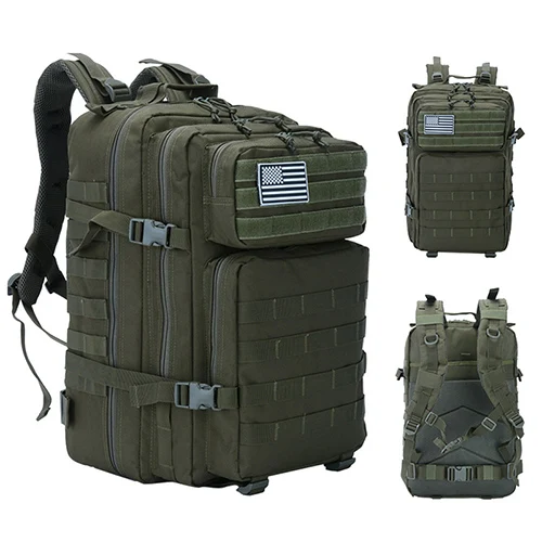 TACVASEN 45L 900D нейлоновые тактические рюкзаки многофункциональные страйкбол военная армейская Боевая Сумка прочные штурмовые походные рюкзаки - Цвет: Green