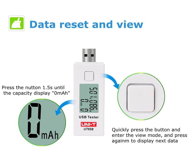 UNI-T UT658 UT658B USB Тестер Вольтметр Амперметр цифровой ЖК-дисплей монитор напряжения измеритель тока 9 в 3 А с подсветкой