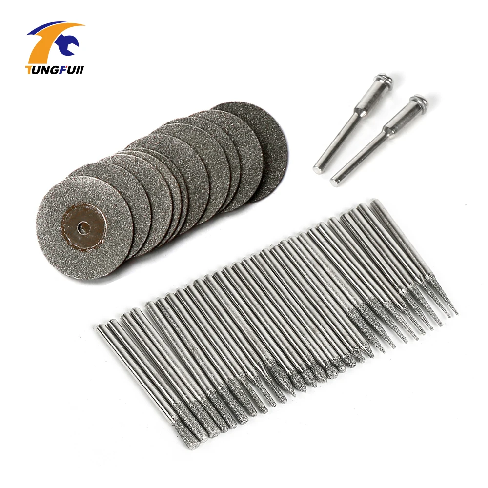 

Инструмент Tungfull, 42 шт., Аксессуары Dremel, алмазные боры, мини-режущие диски, электроинструмент, аксессуары для электрической сверлильной машин...