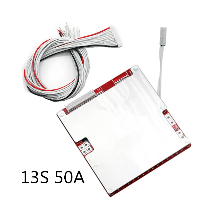 13S 48V 50A BMS плата полимерная 18650 Защита аккумулятора литиевая батарея электрического велосипеда Защитная панель коробки