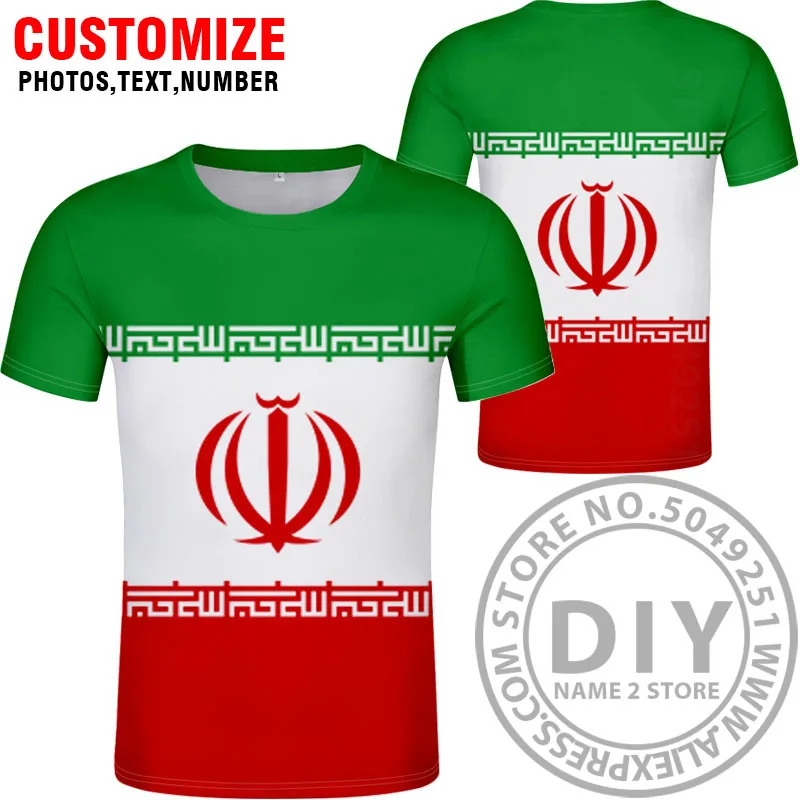 IRAN футболка diy free индивидуальный заказ номер имени irn Национальный флаг страны