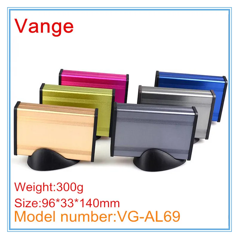 4pcs/lot desktop project box 96*33*140mm extruded 6063-T5 aluminum enclosure ABS plastic panels and holder for PCB equipment |
