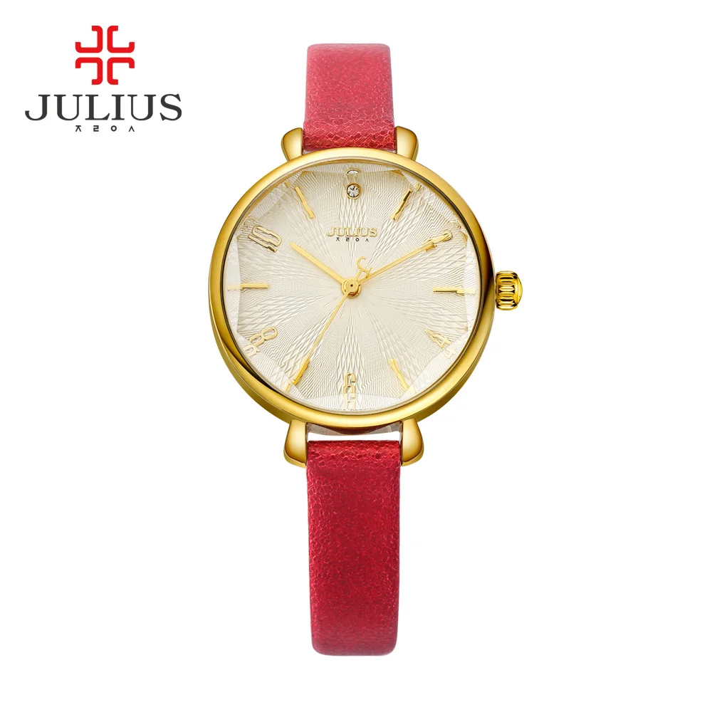 JULIUS JA-886 логотип часы для женщин желтый Продвижение Модные украшения дамы