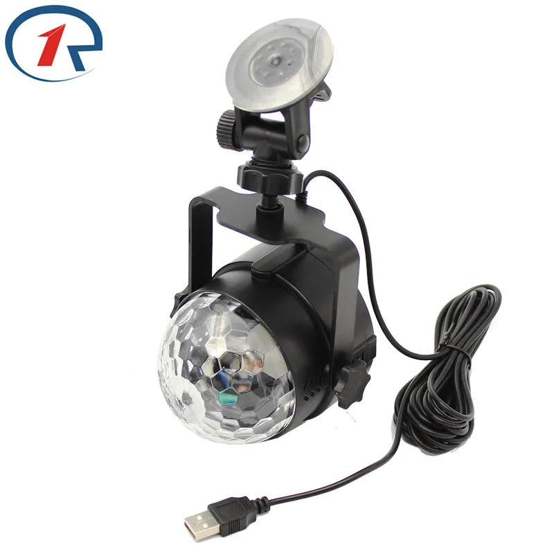 ZjRight ИК пульт RGB LED Кристальный вращающийся шар сценический светильник USB 5 В
