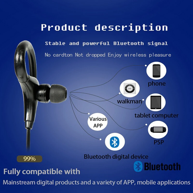 Стереогарнитура Bluetooth 4 0 новые модные Беспроводные спортивные наушники с