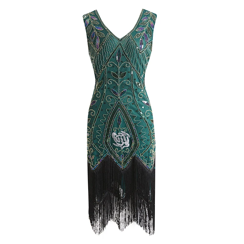 Оригинальное винтажное платье 1920-х годов в стиле Великий Гэтсби с блестками