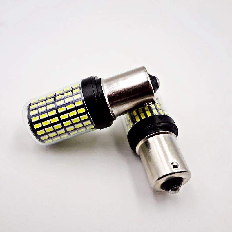 2 шт. Автомобильные светодиодные лампы S25 1156 BA15S 1157 BAY15D P21/5W super 144 SMD canbus 12 В 24