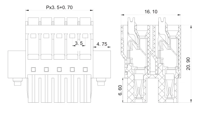 KF2EDGKNHM 3,5 2P~ 12P PCB вставные клеммные блоки 15EDGKNHM 3,5 мм 4PIN~ 24PIN FMCD 1,5/3-STF-3, 5 PHOENIX контакт DEGSON KEFA