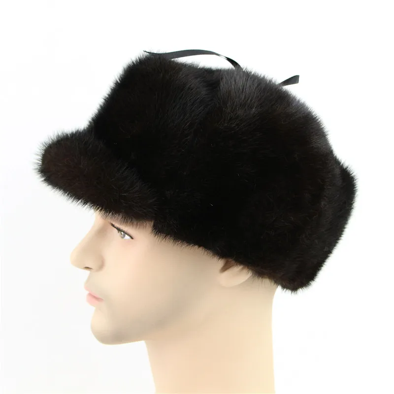 Новинка 2020 мужская шапка из натурального цельного меха норки Высококачественная