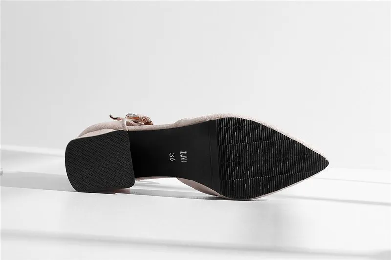 Сандалии ZJVI женские на высоком квадратном каблуке босоножки из замши и нубука с