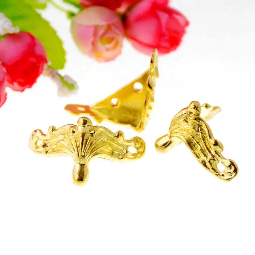 

Розничная продажа, 4 шт., подарочная коробка для ювелирных изделий, деревянный корпус, декоративная защита для ног, угловая защита 27x36 мм