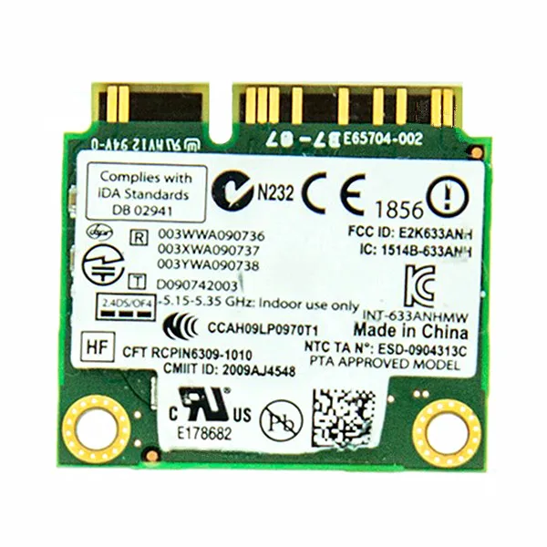 Беспроводная мини карта PCI e Wi Fi N 450 Мбит/с для Intel 6300 633ANHMW 802.11a/g/n ресивер точка