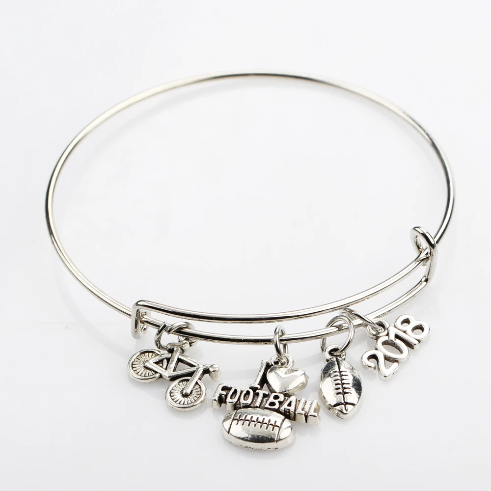 Новинка популярная подвеска с надписью I Love Football Charm 2018 спортивный регулируемый