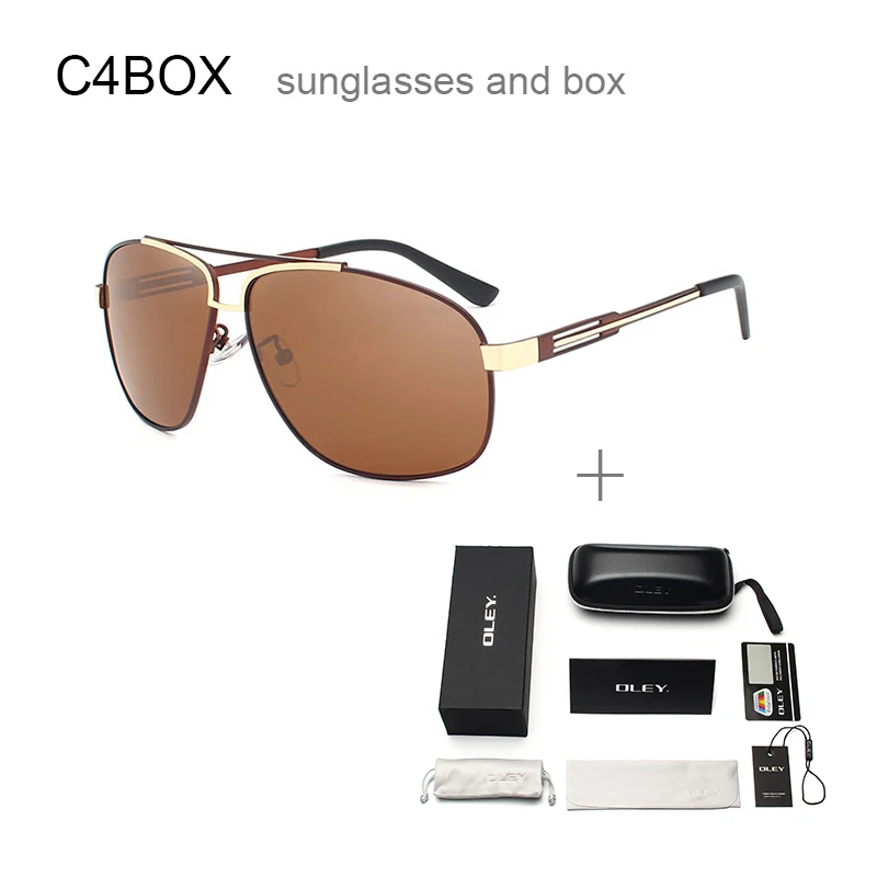 Y9754 C4BOX OLEY, брендовые, дизайнерские, поляризационные солнцезащитные очки, мужские, крутые, солнцезащитные очки, для мужчин, защита от уф400 лучей, очки, аксессуары для мужчин, Y9754 - Цвет линз: Y9754 C4BOX
