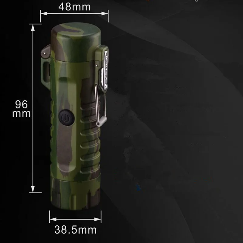 USB зарядка Водонепроницаемая плазменная зажигалка и фонарик двойная дуга для
