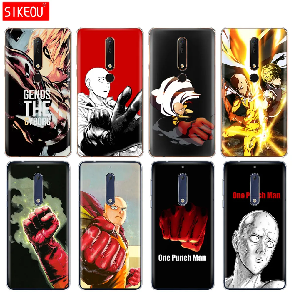 Силиконовый чехол для телефона Nokia 5 3 6 7 PLUS 8 9 /Nokia 1 2 2018 Аниме One Punch Man|Бамперы| |