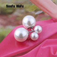 neefuwofu drop pearl earring for woman bohemian long stick earrings water droplets fashion big ear drops copper charm earrings