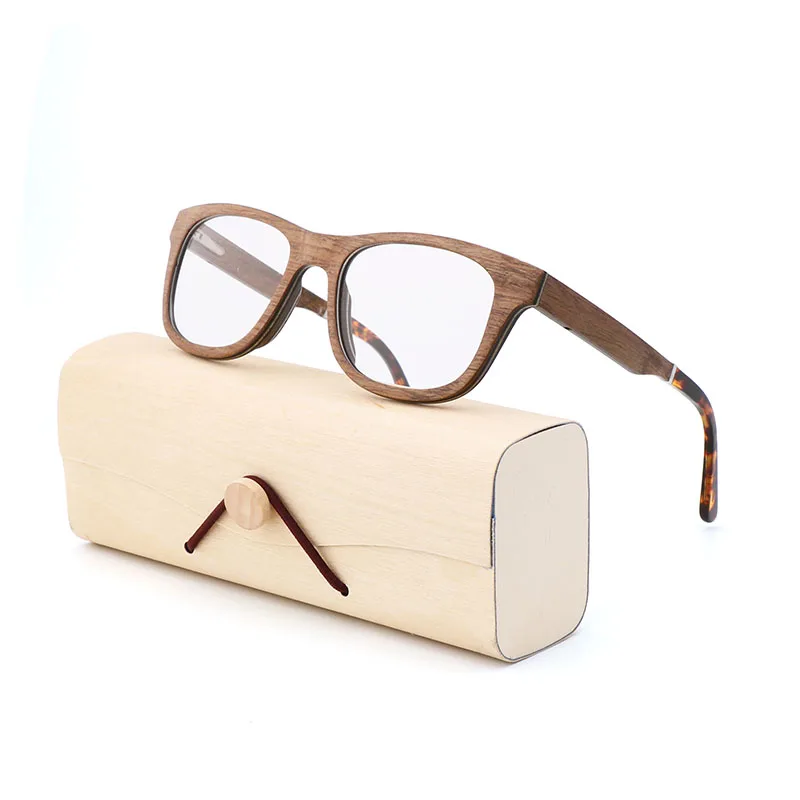 OAK WoodpeelBox Тип ручного бамбука и деревянная оправа для очков, сэндвич дубовый каркас, ретро очки для мужчин и женщин выход - Цвет оправы: OAK WoodpeelBox