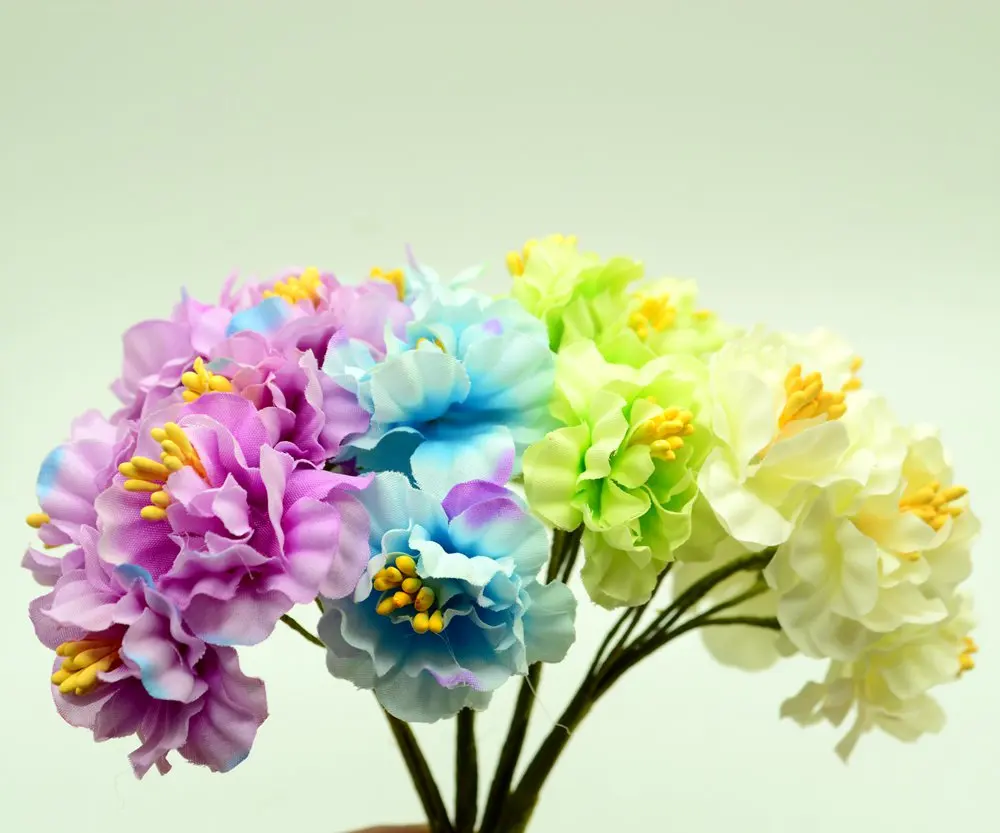 6 шт. шелковые вишни stamen diy Рождественский венок Подарочная коробка искусственные