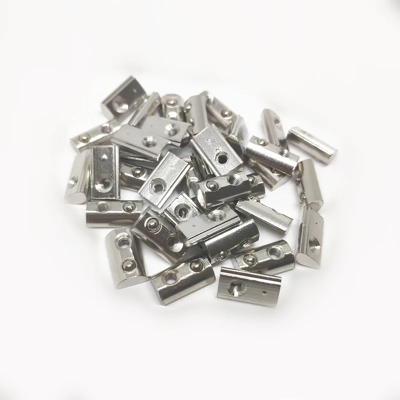 

50pcs Thread M8 T Slot nuts 40-M8 Half Round Elasticity Spring Nut 4040 Series Groove 8 Aluminum Profile Connectors