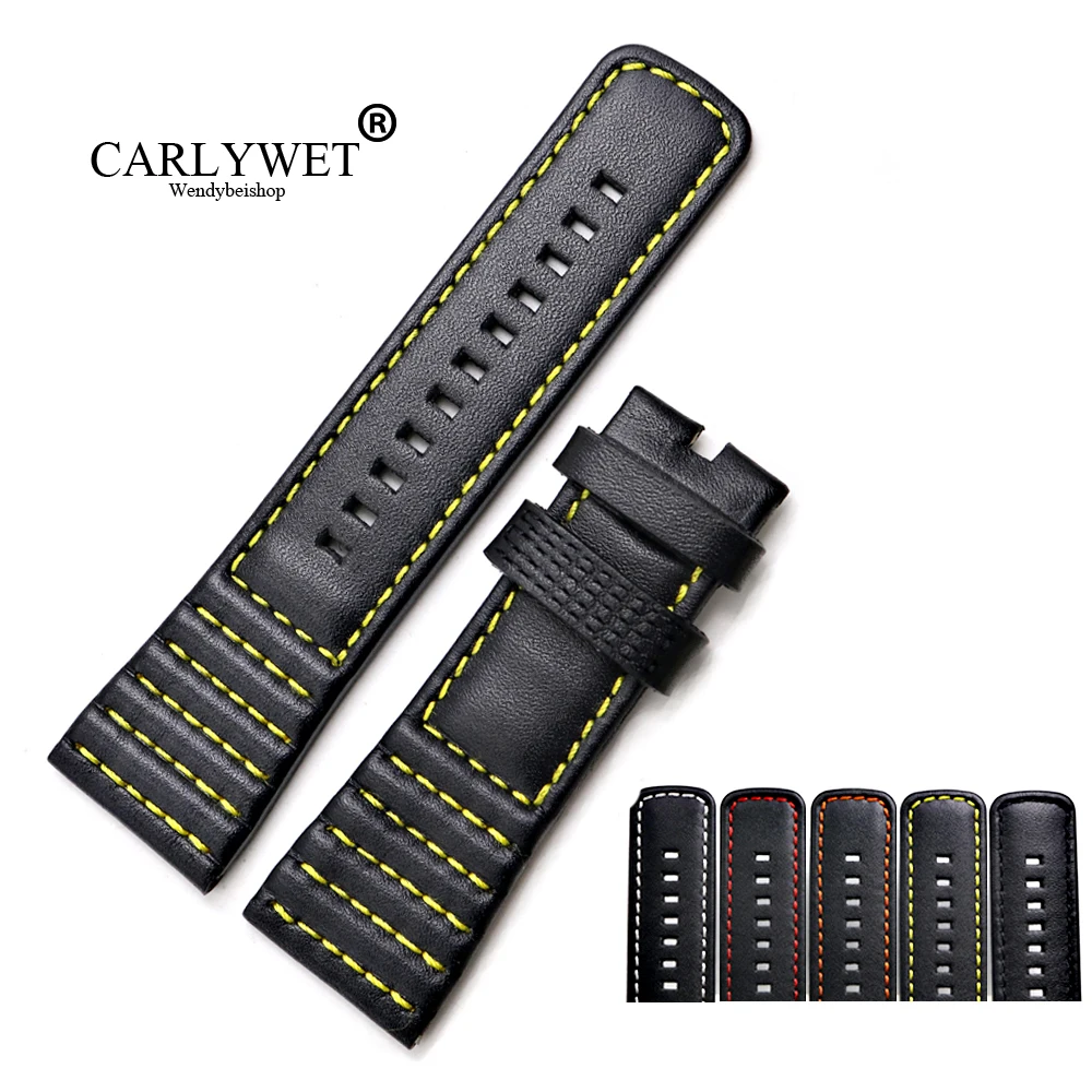 CARLYWET 28 мм Оптовая Продажа Натуральная кожа с черным белым оранжевым красным