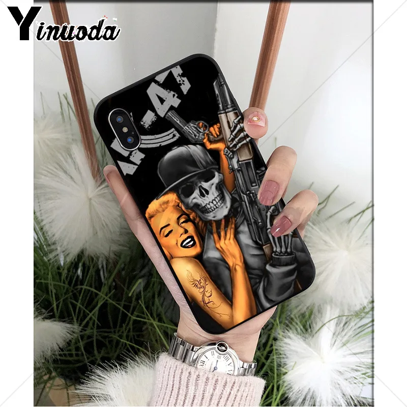 A2 Yinuoda AK47 пистолет ТПУ Мягкий силиконовый чехол для телефона чехол для iPhone X XS MAX 6 6s 7 7plus 8 8Plus 5 5S SE XR - Цвет: A2