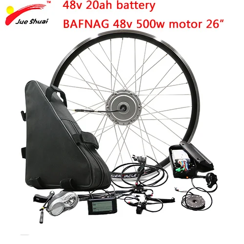 500W 20AH 26INCH Мощный BAFANG 48V 350W 500W электрический мотор-колесо комплект для переоборудования электрического велосипеда с Батарея 48V 20ah 26ah 8FUN уд/мин мотор для центрального движения колеса - Цвет: 500W 20AH 26INCH