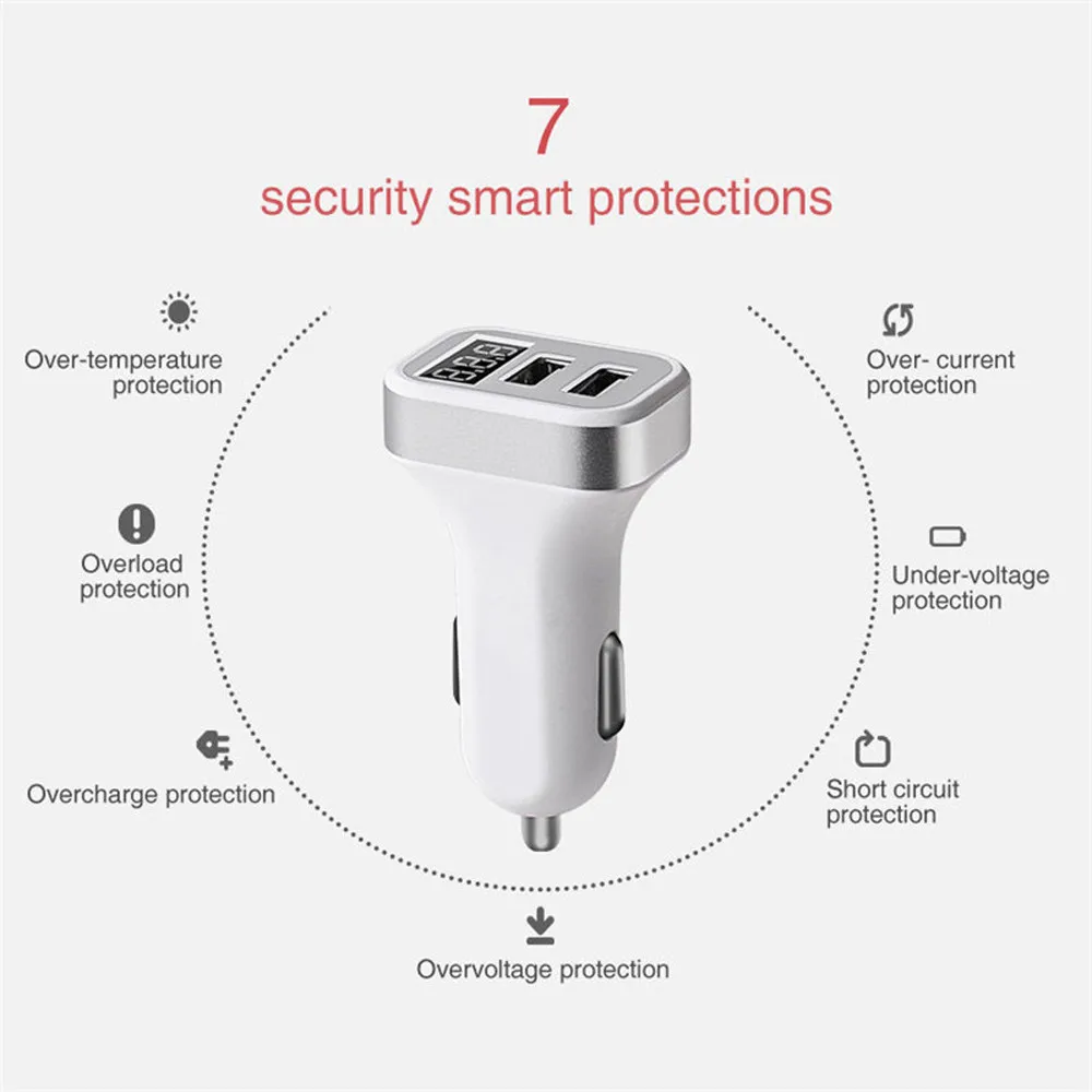 EPULA Новое поступление двойное автомобильное зарядное устройство USB 4.8A быстрая